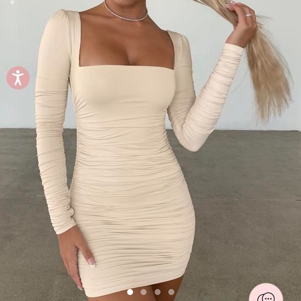 OH POLLY FLATTER ME DRESS US4 OYSTER